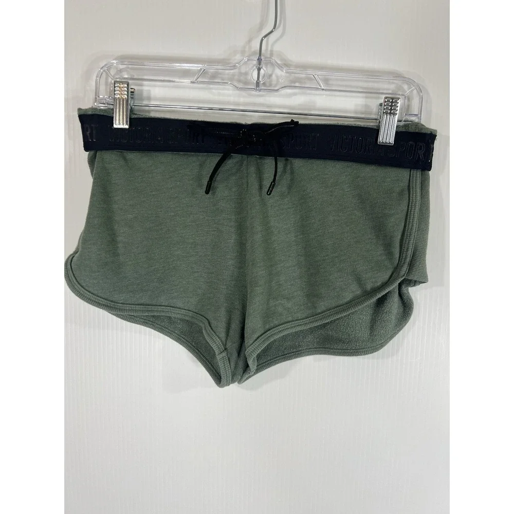 Victoria Sport Y2K Dolphin Mini Micro Shorts Size S Green Drawstring‎ Booty Camp